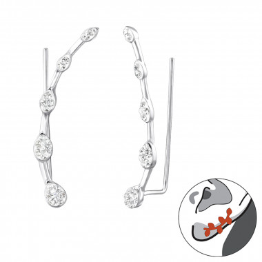 Teardrop - 925 Sterling Silver Cuff Earrings SD24751