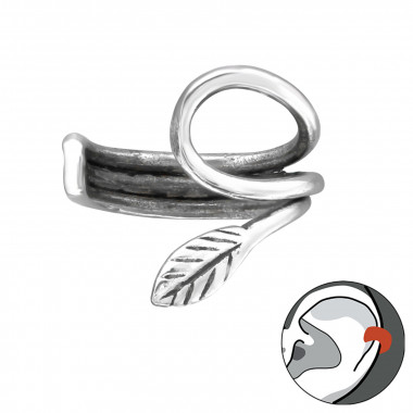 Leaf - 925 Sterling Silver Cuff Earrings SD28190