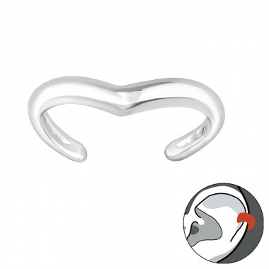 Wave - 925 Sterling Silver Cuff Earrings SD28232