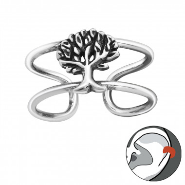 Tree - 925 Sterling Silver Cuff Earrings SD29198