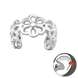 Flower - 925 Sterling Silver Cuff Earrings SD30587