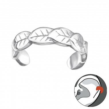 Leafs - 925 Sterling Silver Cuff Earrings SD30589