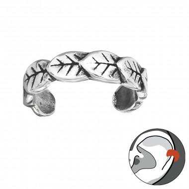 Leafs - 925 Sterling Silver Cuff Earrings SD30845