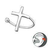 Cross - 925 Sterling Silver Cuff Earrings SD30913