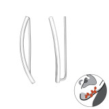 Curved - 925 Sterling Silver Cuff Earrings SD31996