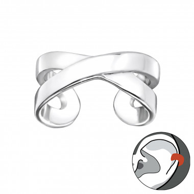 Overlapping - 925 Sterling Silver Cuff Earrings SD32204