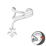 Star - 925 Sterling Silver Cuff Earrings SD32997