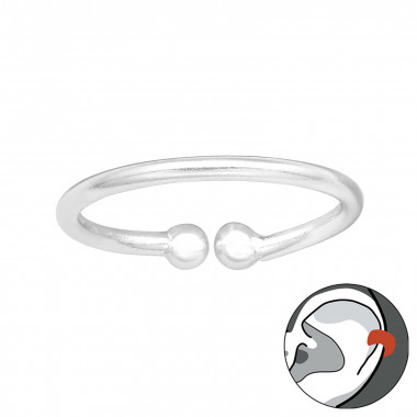 Plain 10mm - 925 Sterling Silver Cuff Earrings SD33266