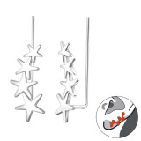 Stars - 925 Sterling Silver Cuff Earrings SD33775