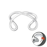 Cross - 925 Sterling Silver Cuff Earrings SD36480