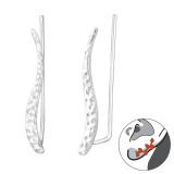 Wave - 925 Sterling Silver Cuff Earrings SD37354