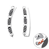 Bali - 925 Sterling Silver Cuff Earrings SD39542
