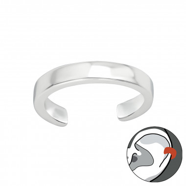 Plain Cut - 925 Sterling Silver Cuff Earrings SD40001