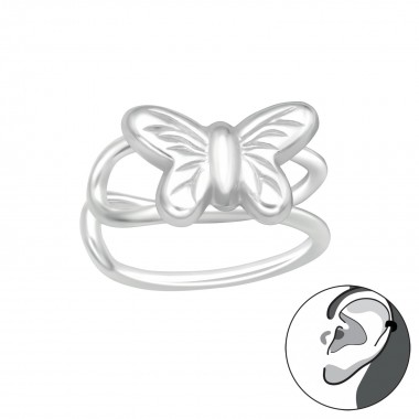 Butterfly - 925 Sterling Silver Cuff Earrings SD40363