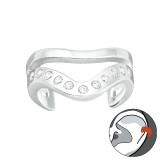 Plain - 925 Sterling Silver Cuff Earrings SD40405