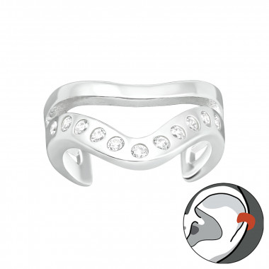 Plain - 925 Sterling Silver Cuff Earrings SD40405