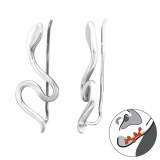 Snake - 925 Sterling Silver Cuff Earrings SD41665