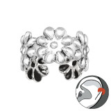 Flower - 925 Sterling Silver Cuff Earrings SD41689