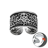 Flower - 925 Sterling Silver Cuff Earrings SD41690