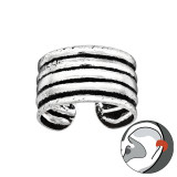 Patterned - 925 Sterling Silver Cuff Earrings SD41694