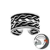 Rope - 925 Sterling Silver Cuff Earrings SD41708