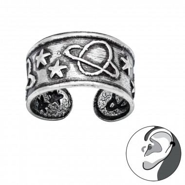 Saturn And Stars - 925 Sterling Silver Cuff Earrings SD42495