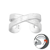 Cross Brush - 925 Sterling Silver Cuff Earrings SD42769