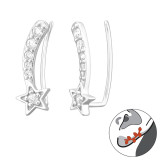 Shooting Star - 925 Sterling Silver Cuff Earrings SD43293