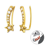 Shooting Star - 925 Sterling Silver Cuff Earrings SD43294