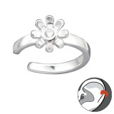 Flower - 925 Sterling Silver Cuff Earrings SD43352