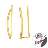 Curved - 925 Sterling Silver Cuff Earrings SD43428