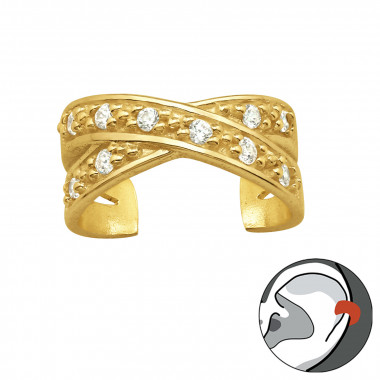 Cross - 925 Sterling Silver Cuff Earrings SD43429