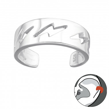 Lightning Bolt - 925 Sterling Silver Cuff Earrings SD43574