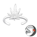 Weed - 925 Sterling Silver Cuff Earrings SD43575