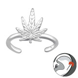 Weed - 925 Sterling Silver Cuff Earrings SD43575