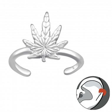 Weed - 925 Sterling Silver Cuff Earrings SD43575