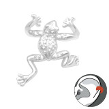 Frog - 925 Sterling Silver Cuff Earrings SD43583