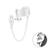 Hamsa - 925 Sterling Silver Cuff Earrings SD43825