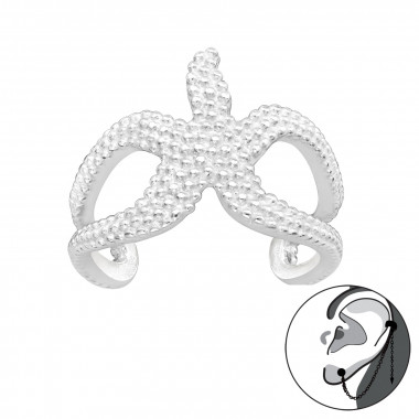 Starfish - 925 Sterling Silver Cuff Earrings SD43850