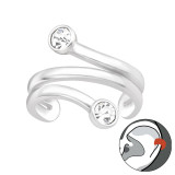 Geometric - 925 Sterling Silver Cuff Earrings SD43851