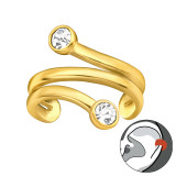 Geometric - 925 Sterling Silver Cuff Earrings SD43852