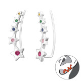 Stars - 925 Sterling Silver Cuff Earrings SD43859