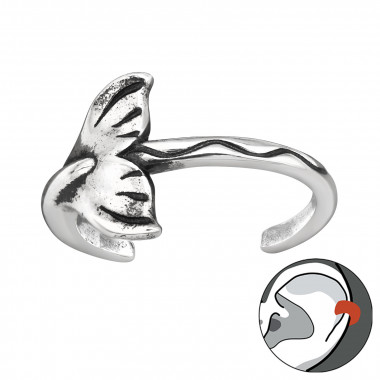 Mermaid Tail - 925 Sterling Silver Cuff Earrings SD44004