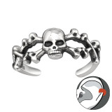 Skull - 925 Sterling Silver Cuff Earrings SD44007