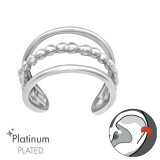 Triple Line Plain - 925 Sterling Silver Cuff Earrings SD44126