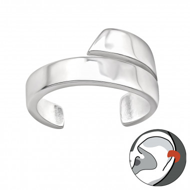 Plain - 925 Sterling Silver Cuff Earrings SD44200