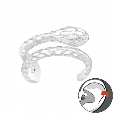 Snake - 925 Sterling Silver Cuff Earrings SD44204