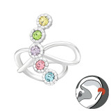 Colorful - 925 Sterling Silver Cuff Earrings SD44591