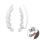 Leaf - 925 Sterling Silver Cuff Earrings SD44619