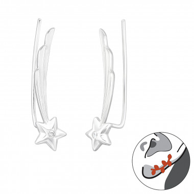 Northern Star - 925 Sterling Silver Cuff Earrings SD44622